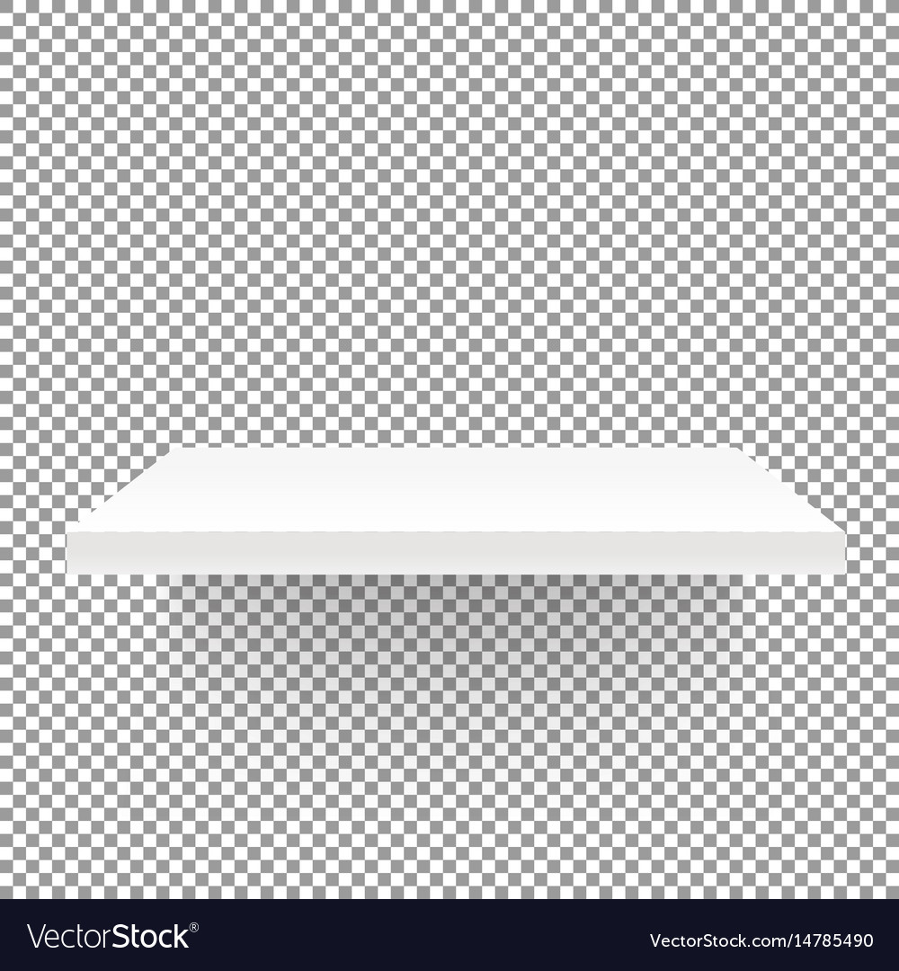 White Empty Shelf On Transparent Background Mockup