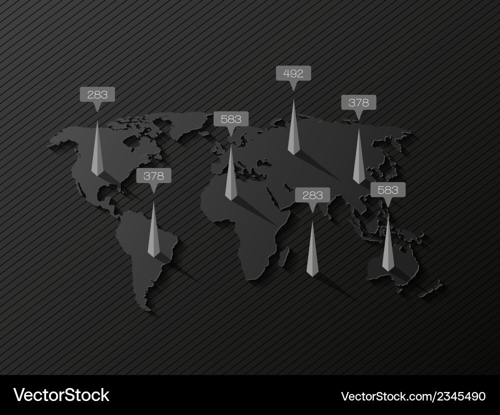 World map with infographic elements Royalty Free Vector