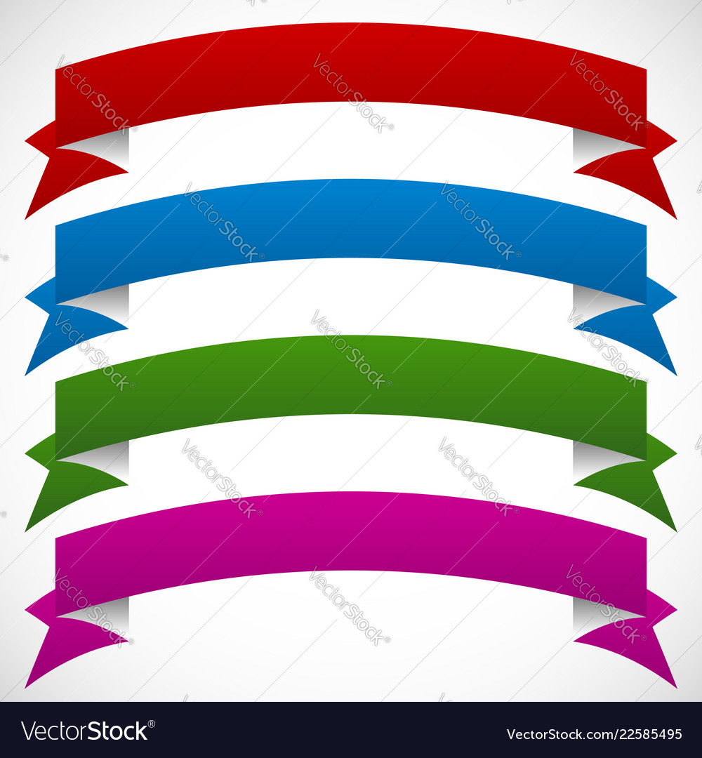 3d Banners In 4 Deep Colors On White Background Vector Image