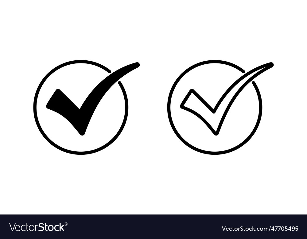 Check icon mark list button vector image Check icon mark list button