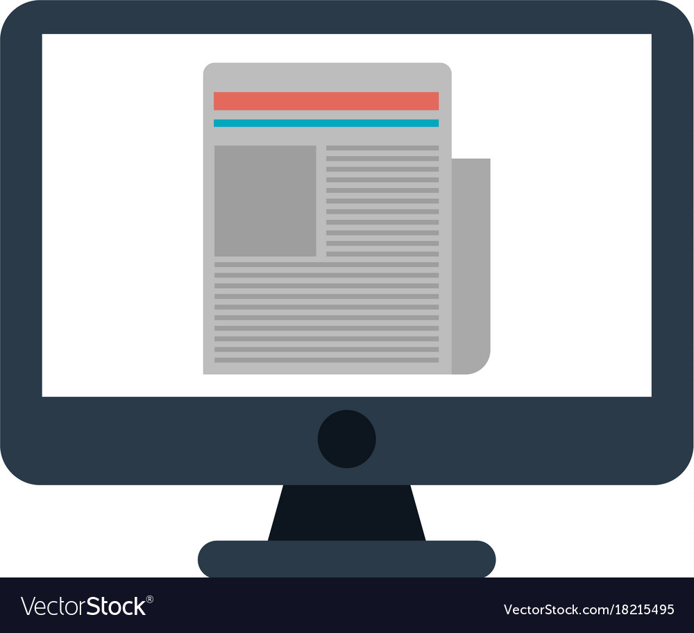 Computer with document on screen icon image