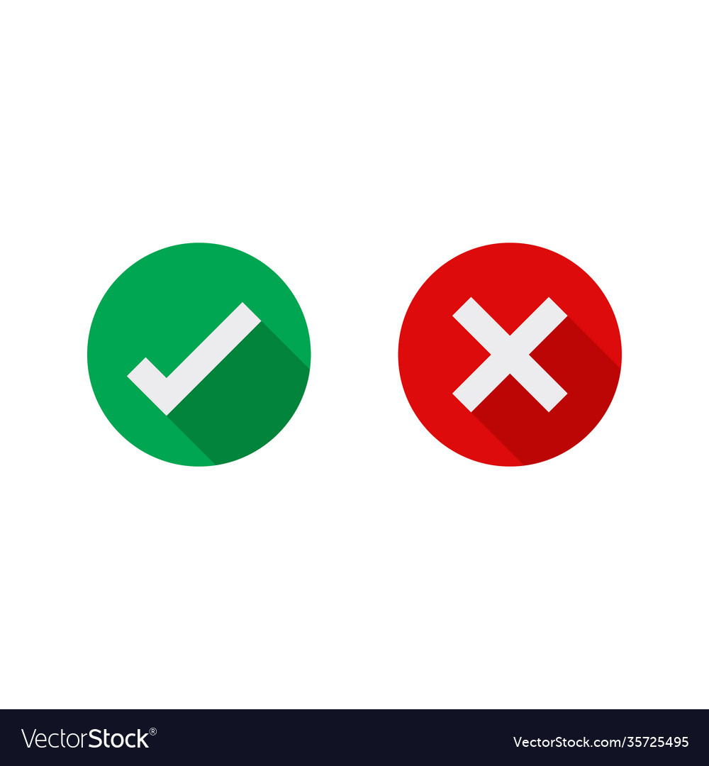 Check and cross mark Royalty Free Vector Image