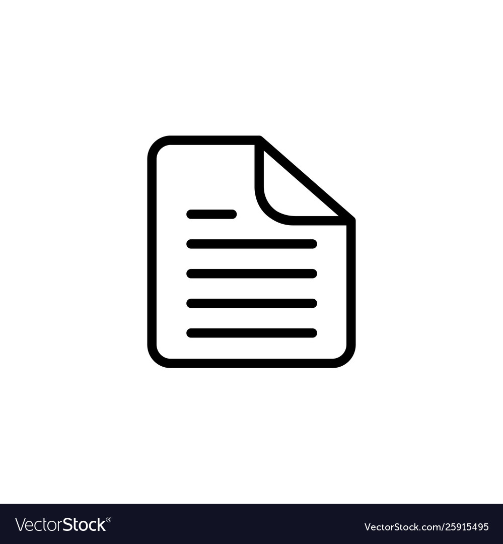 Document line icon in flat style for apps ui vector image Document line icon in flat style for apps ui