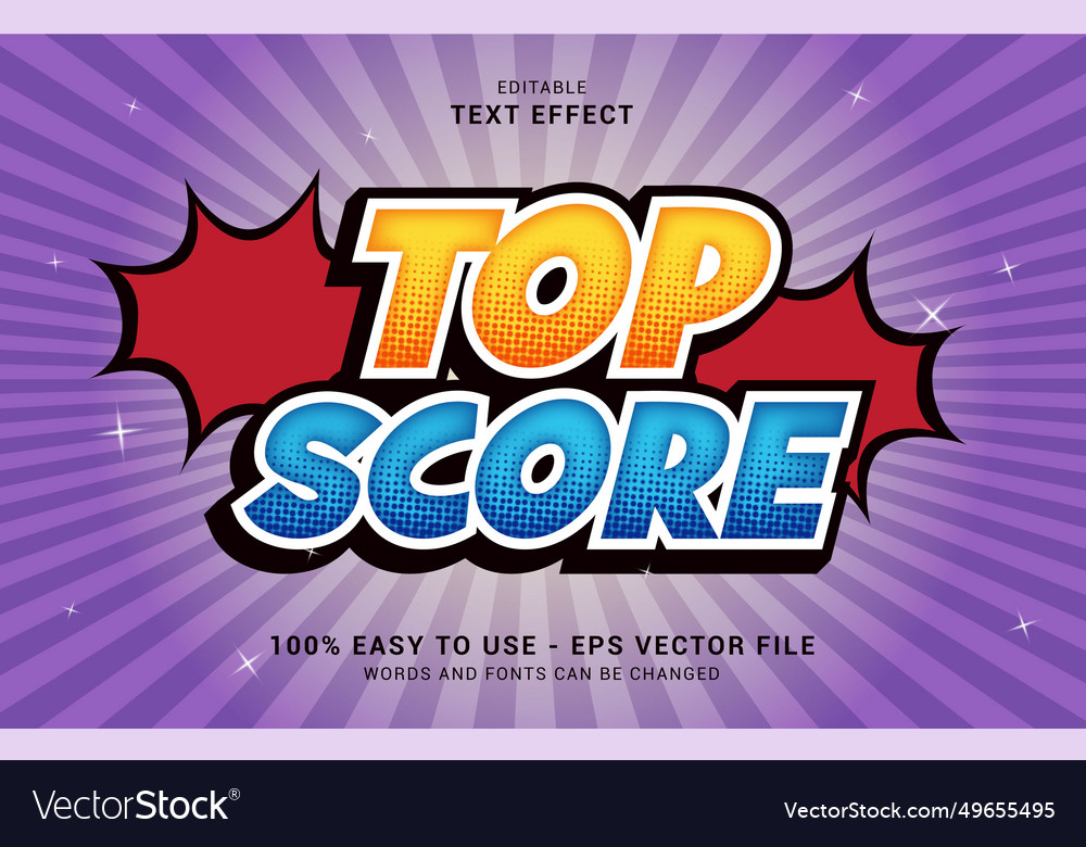 Editable text effect top score style