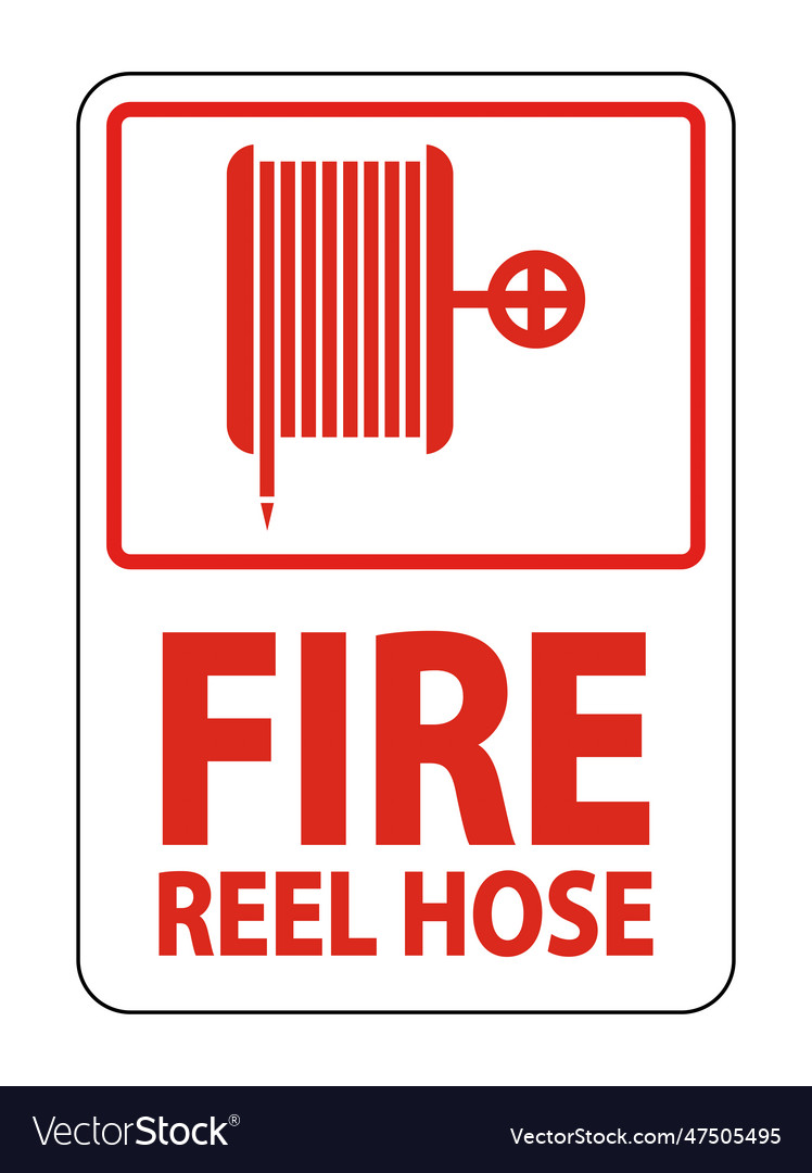 Fire reel hose sign isolate on white background Vector Image