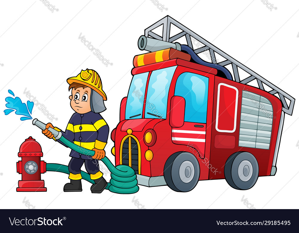 Firefighter theme image 3 Royalty Free Vector Image