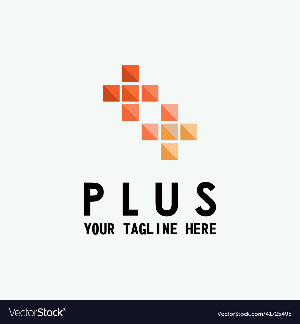 Form two types of plus logo design abstract vector image Form two types of plus logo design abstract