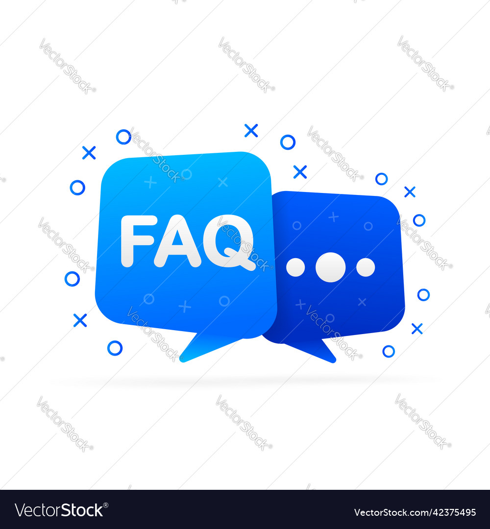 Frequently asked questions faq label isolated vector image Frequently asked questions faq label isolated