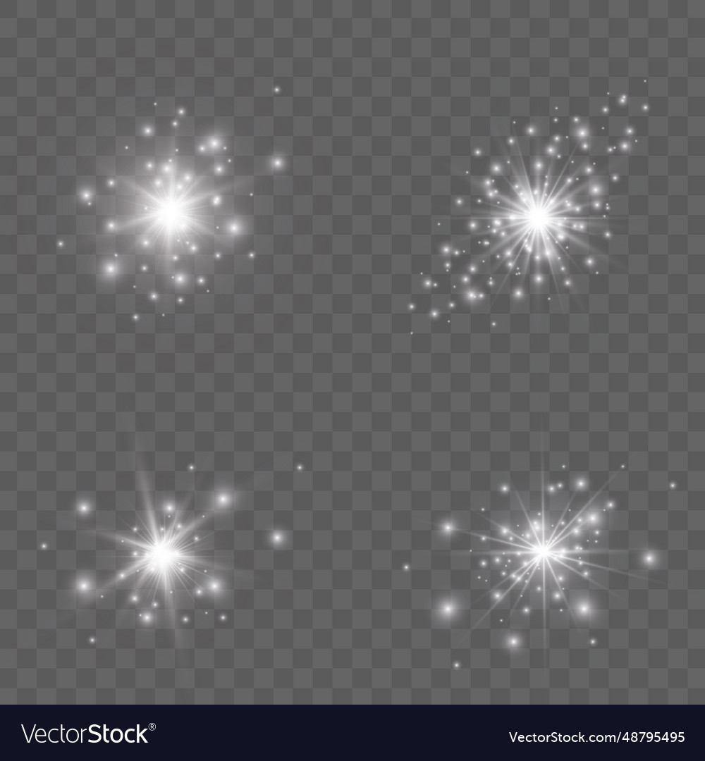 Glow light effect starburst with sparkles