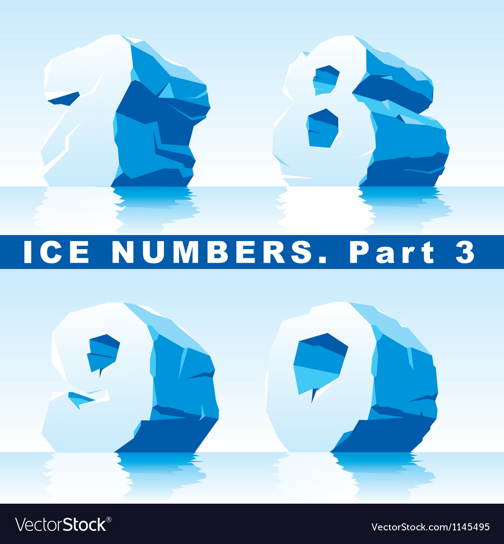 Ice numbers Part 3 Royalty Free Vector Image VectorStock