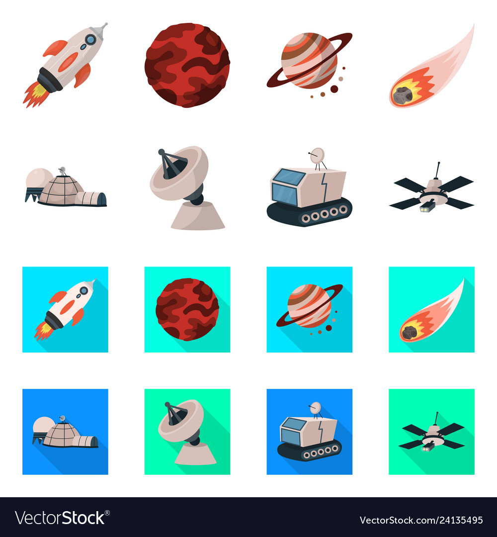 Isolated object of astronomy and technology icon