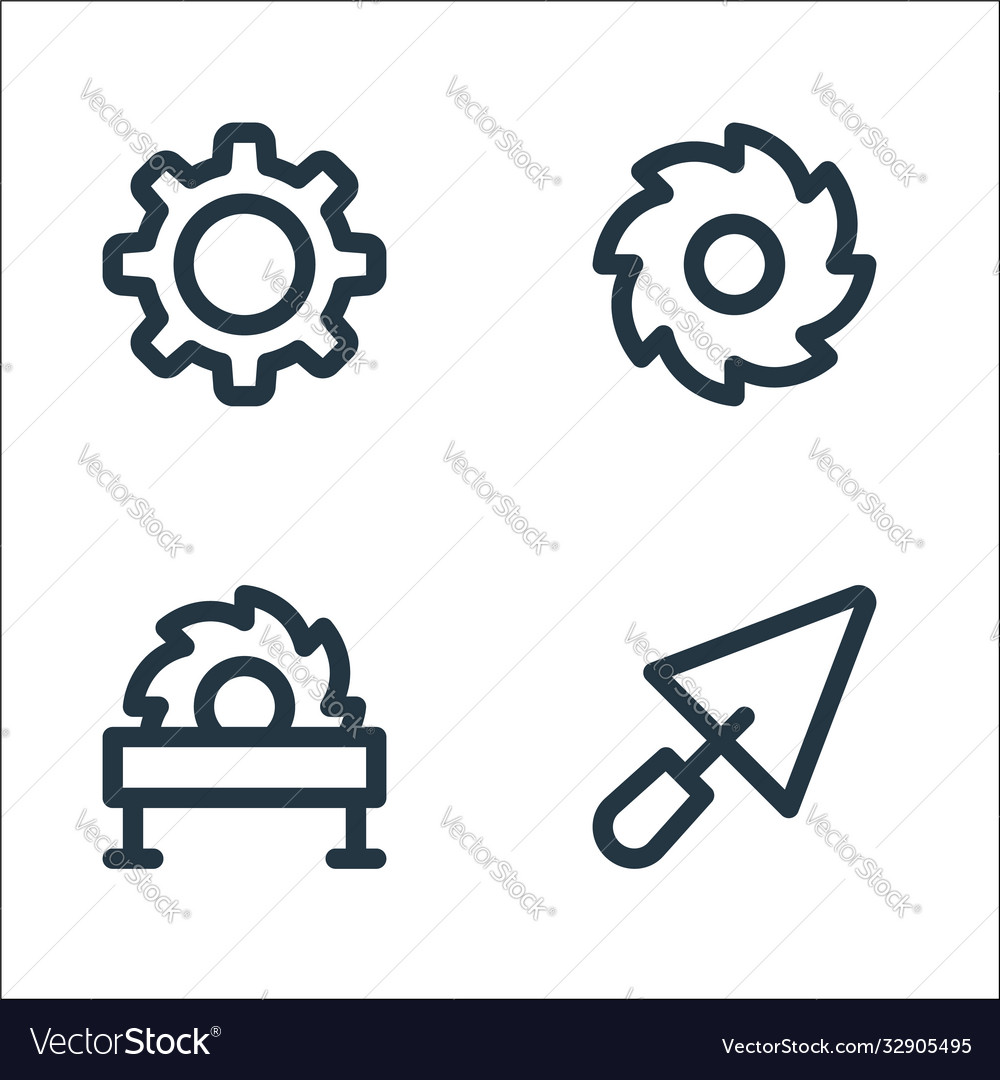 Labour day line icons linear set quality vector image Labour day line icons linear set quality