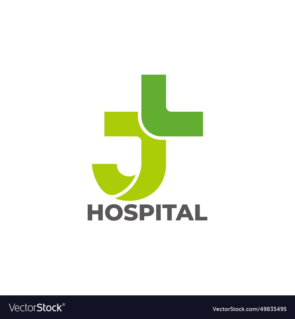 Letter j plus medical simple logo Royalty Free Vector Image