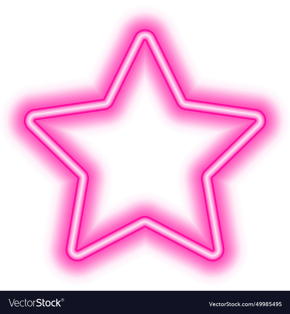 Pink star frame neon Royalty Free Vector Image