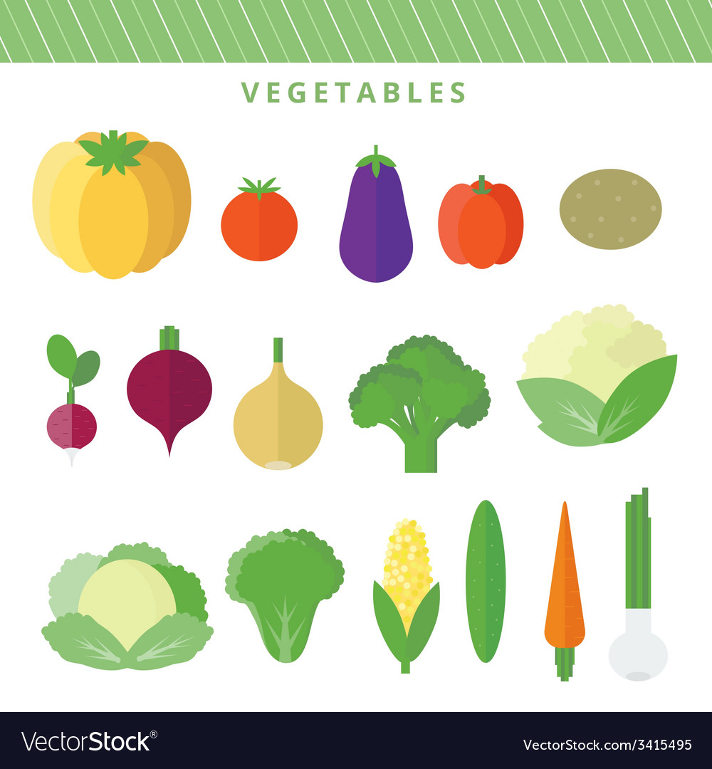 Set vegetables in flat