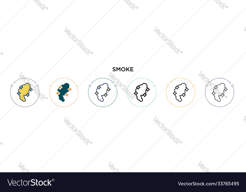 Smoke-Symbol in gefüllter dünner Linie Kontur und Schlaganfall