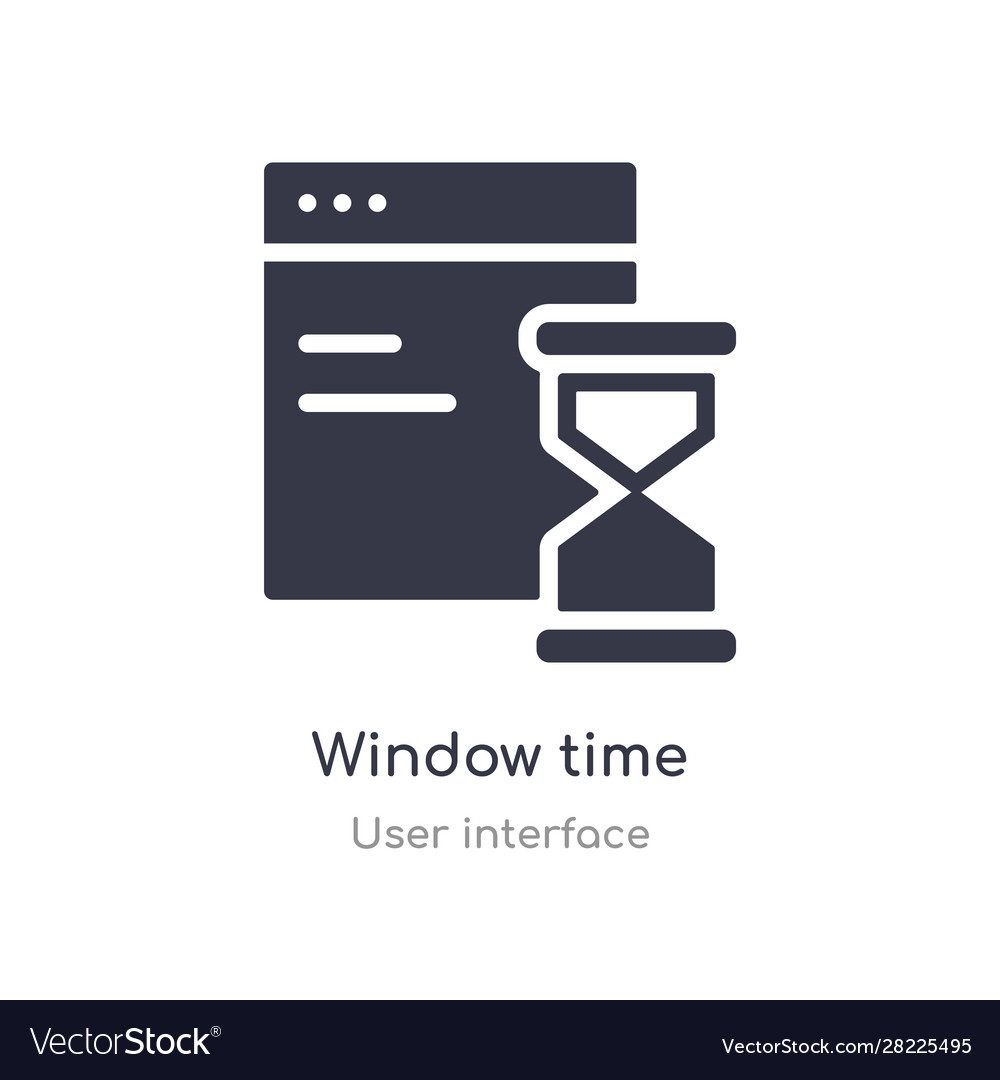 Window time outline icon isolated line from user