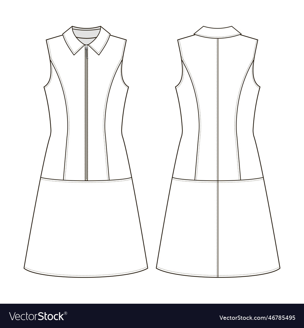 Zipped dress Royalty Free Vector Image - VectorStock