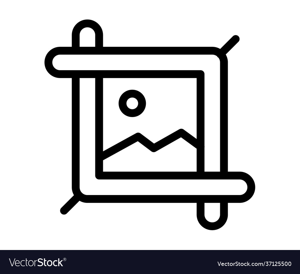 Crop edit resize single isolated icon vector image Crop edit resize single isolated icon
