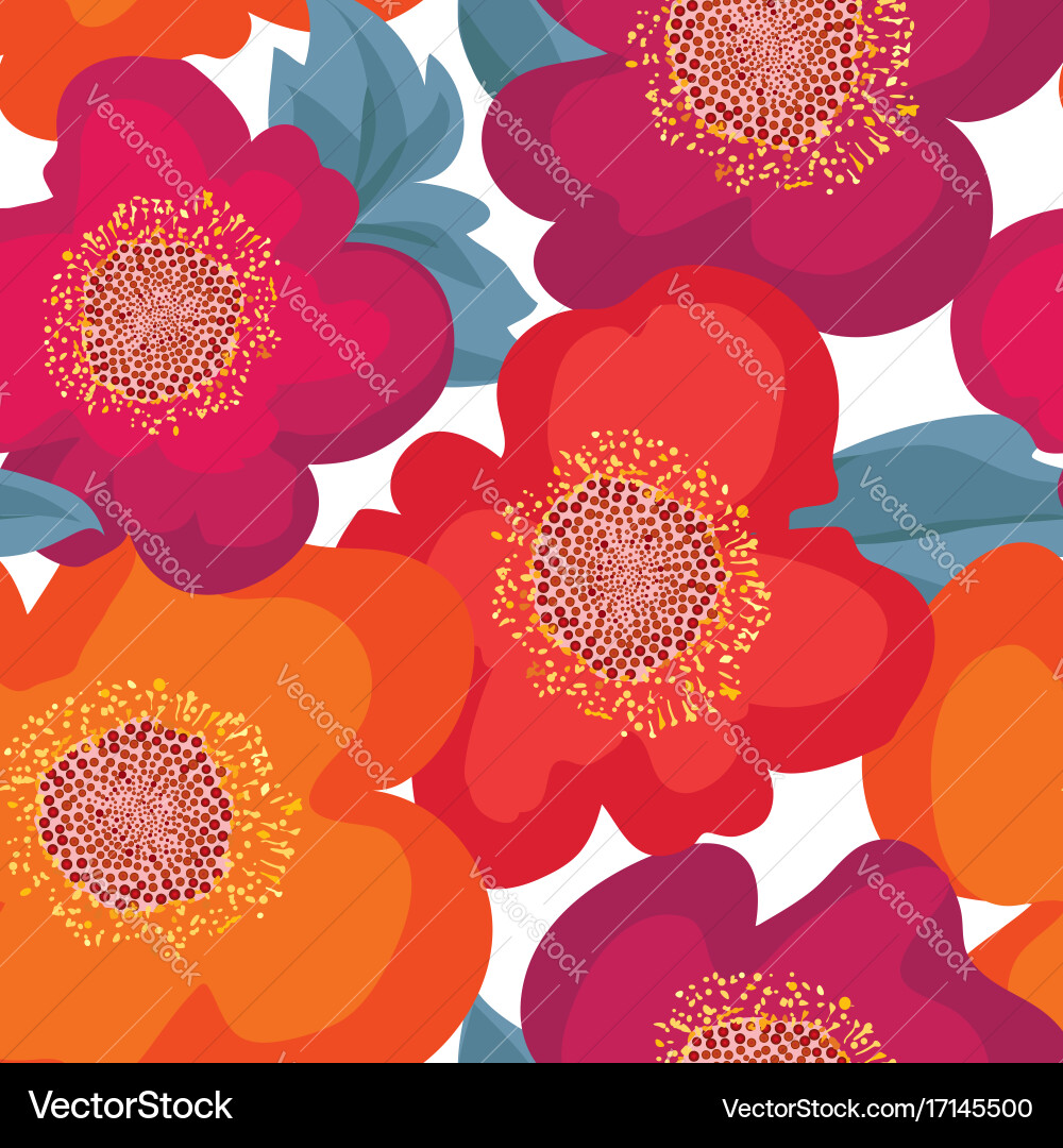 Floral seamless pattern flower background Vector Image