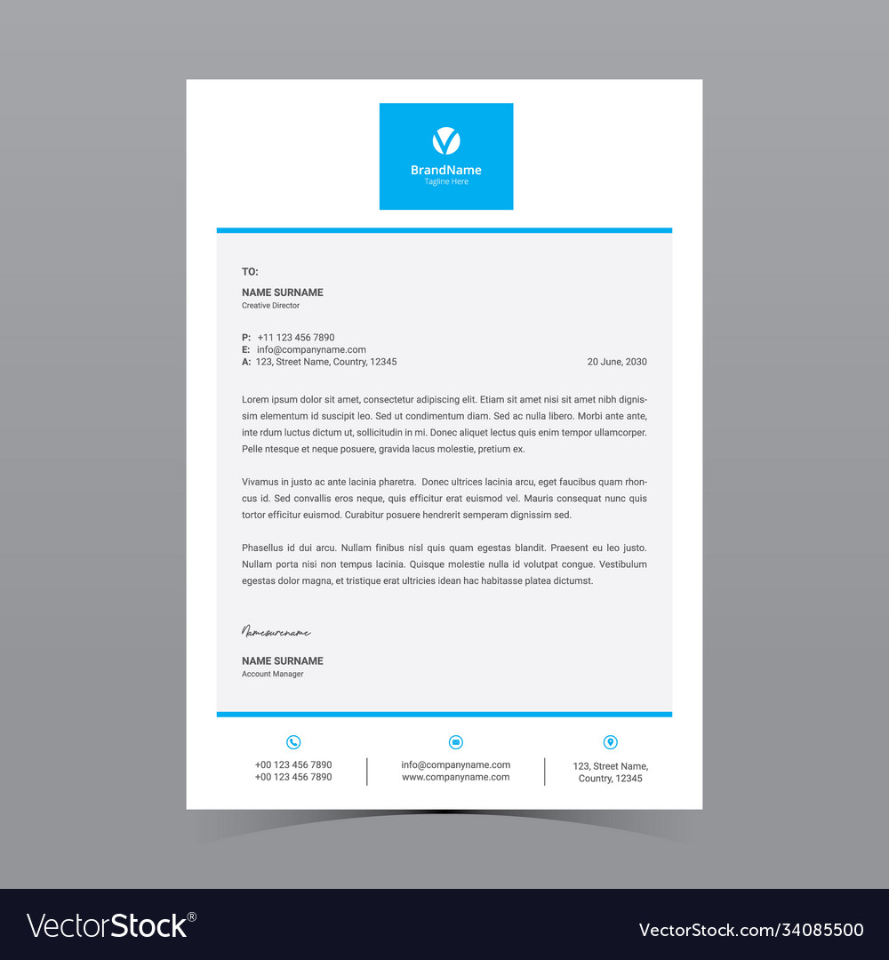 Letterhead template design Royalty Free Vector Image