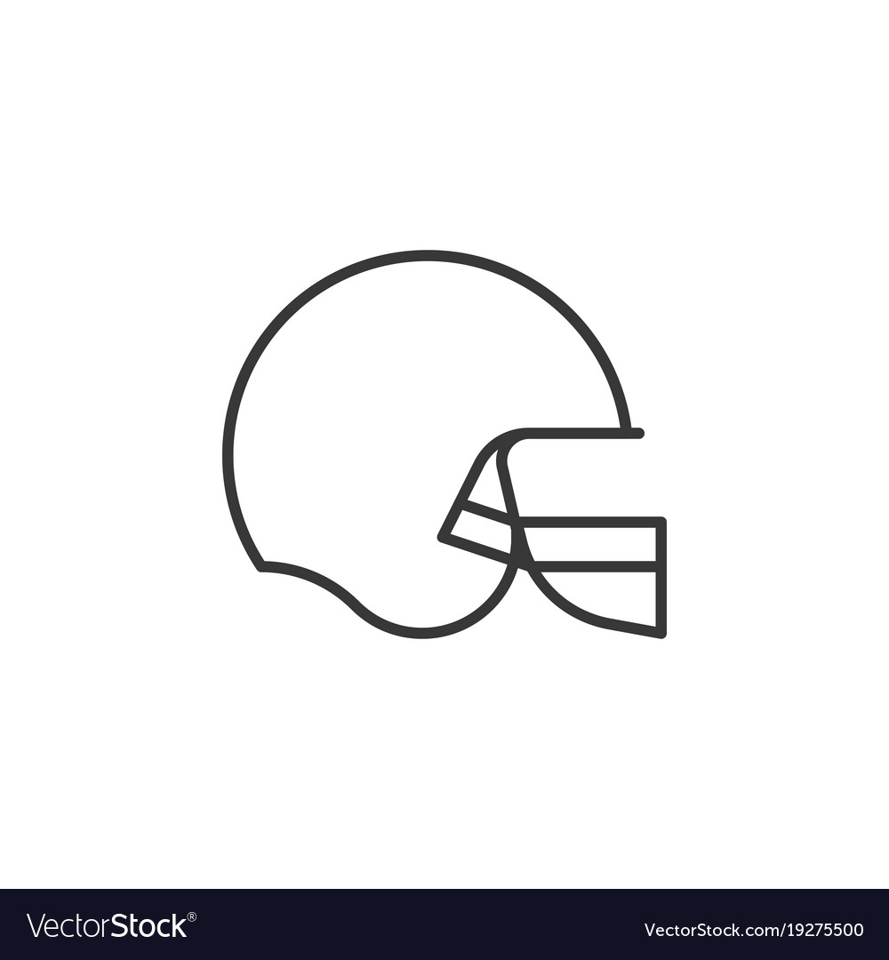Line football helmet icon