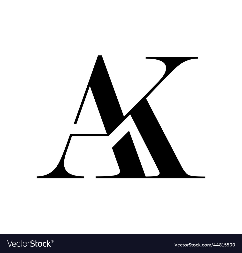 Monogram logo initial letters ak