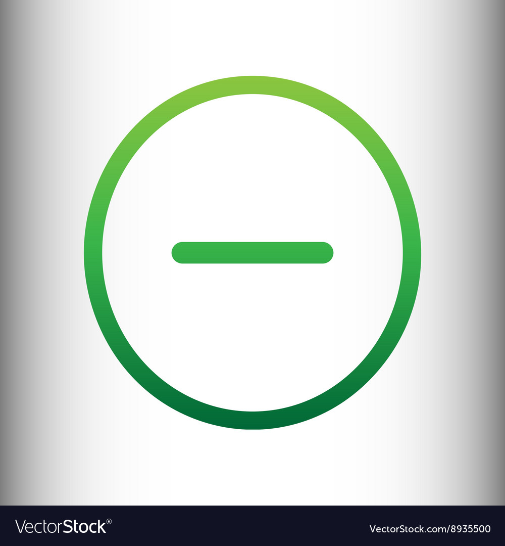 Negative symbol green gradient icon Royalty Free Vector