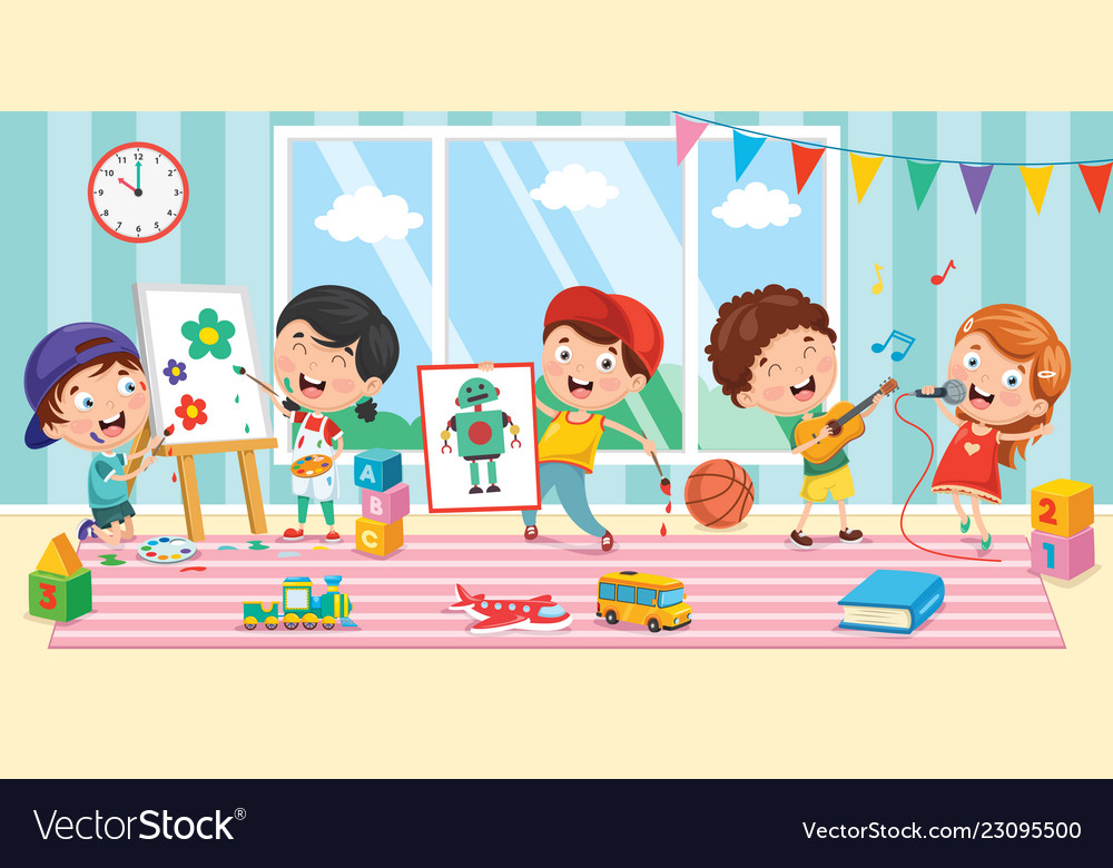 Of preschool children Royalty Free Vector Image