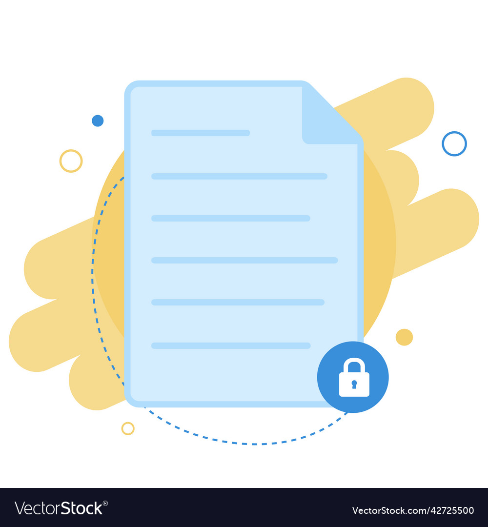 Paper list document with lock personal data