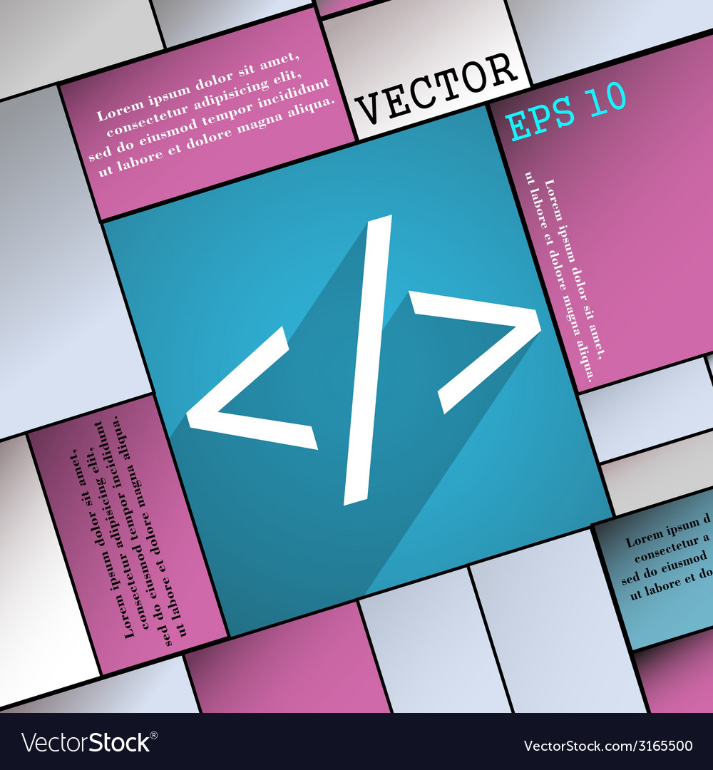 Programming code icon symbol flat modern web