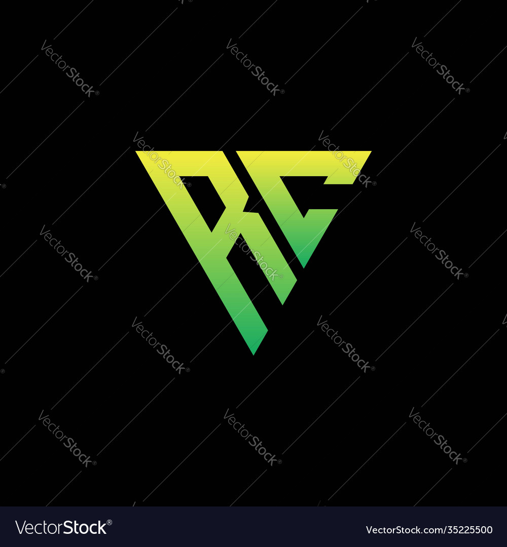 R c initial triangle logo monogram vector image R c initial triangle logo monogram