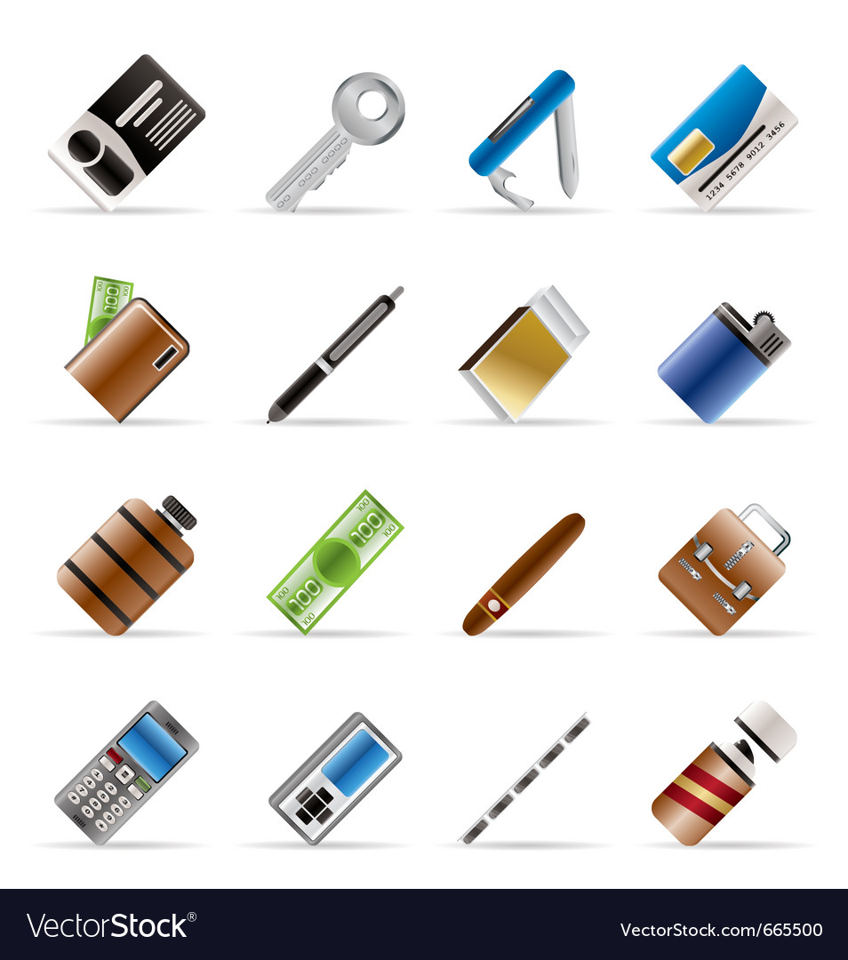 Realistic object icons