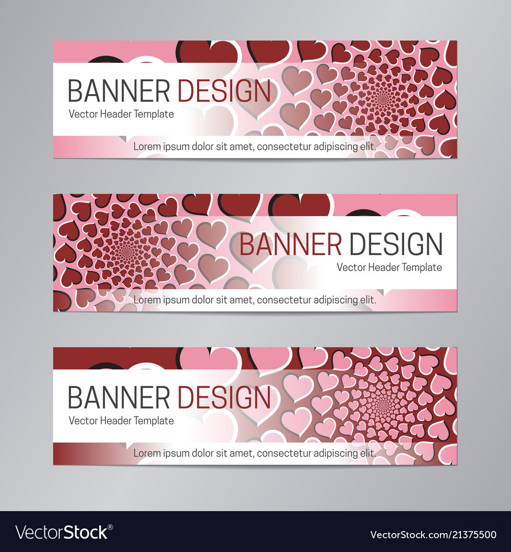 Red pink banner design web header template vector image Red pink banner design web header template