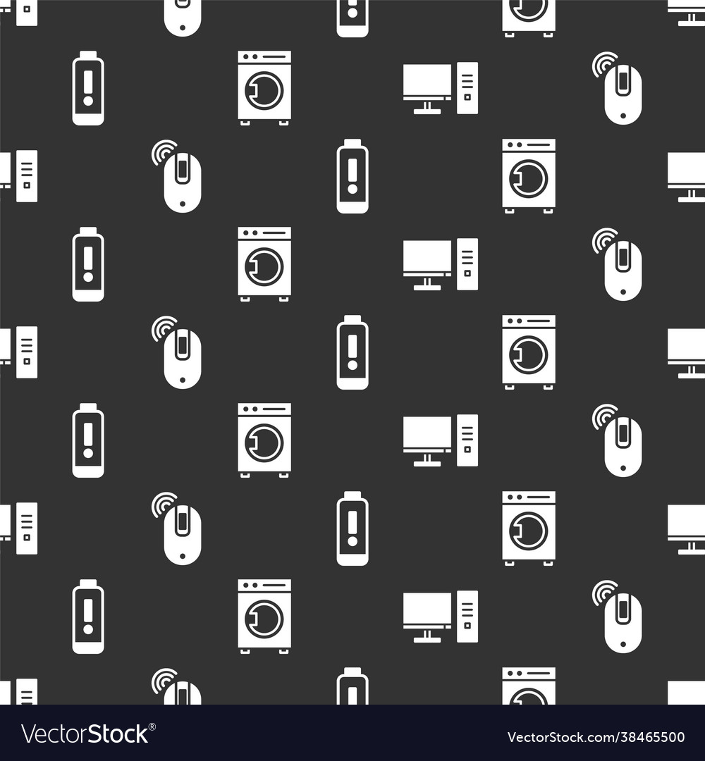 Set computer monitor wireless mouse vector image Set computer monitor wireless mouse