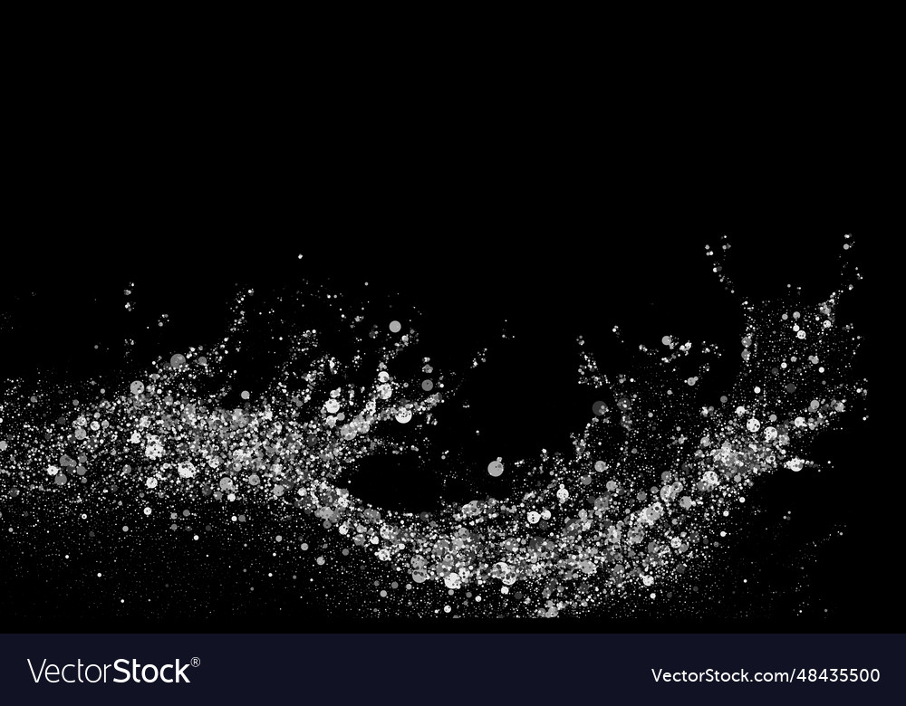 Silver Glitter Explosion on Black