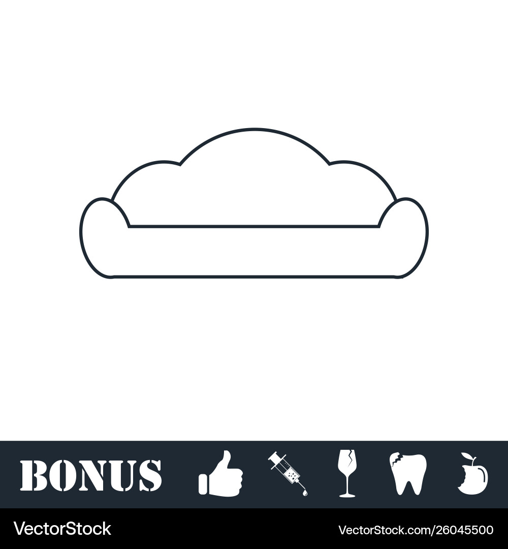 Sofa icon flat Royalty Free Vector Image - VectorStock