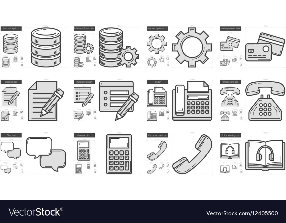 Technologie Line Icon Set