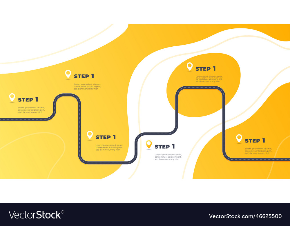 Timeline with execution points workflow vector image Timeline with execution points workflow