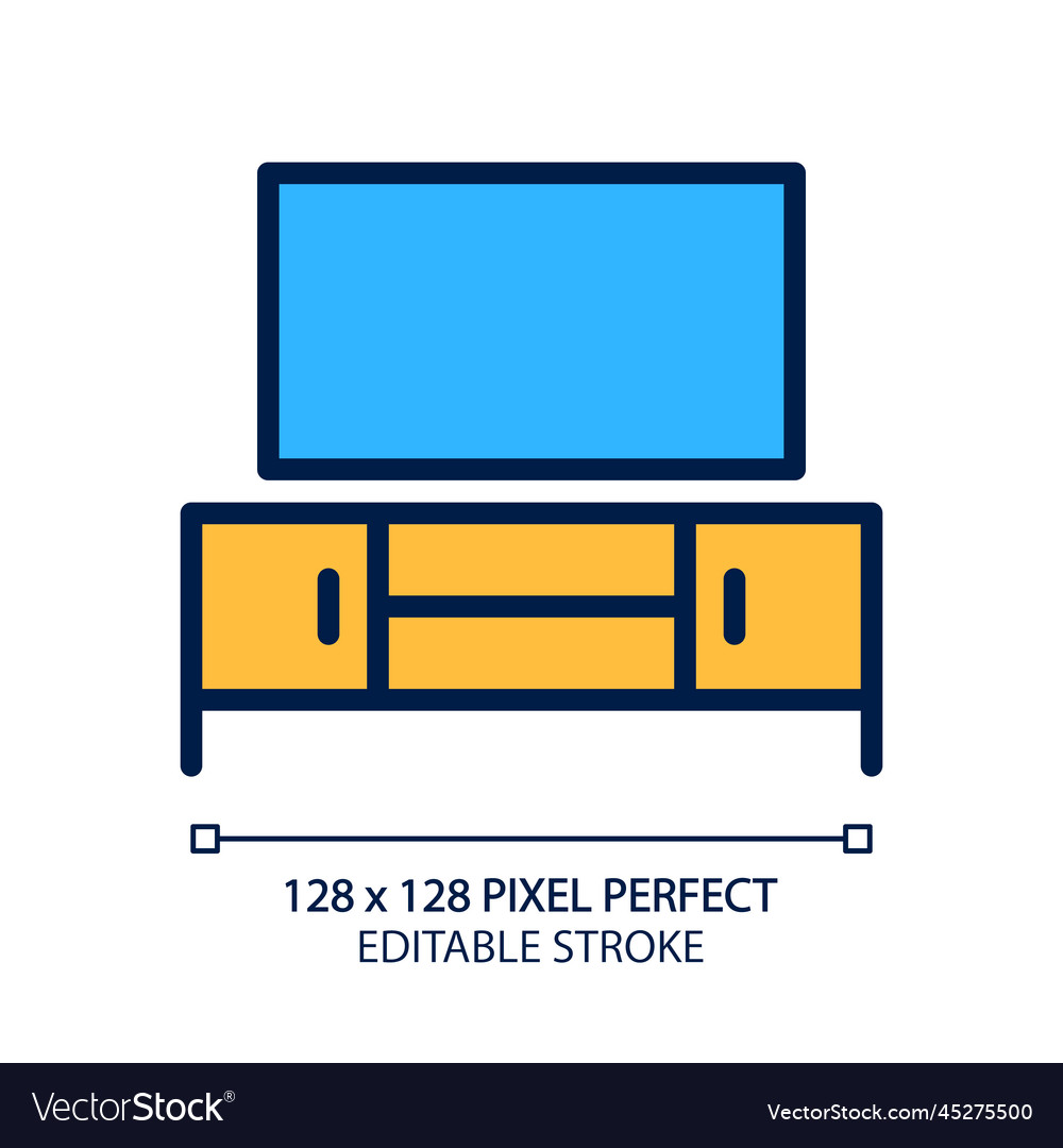 Tv stand pixel perfect rgb color icon