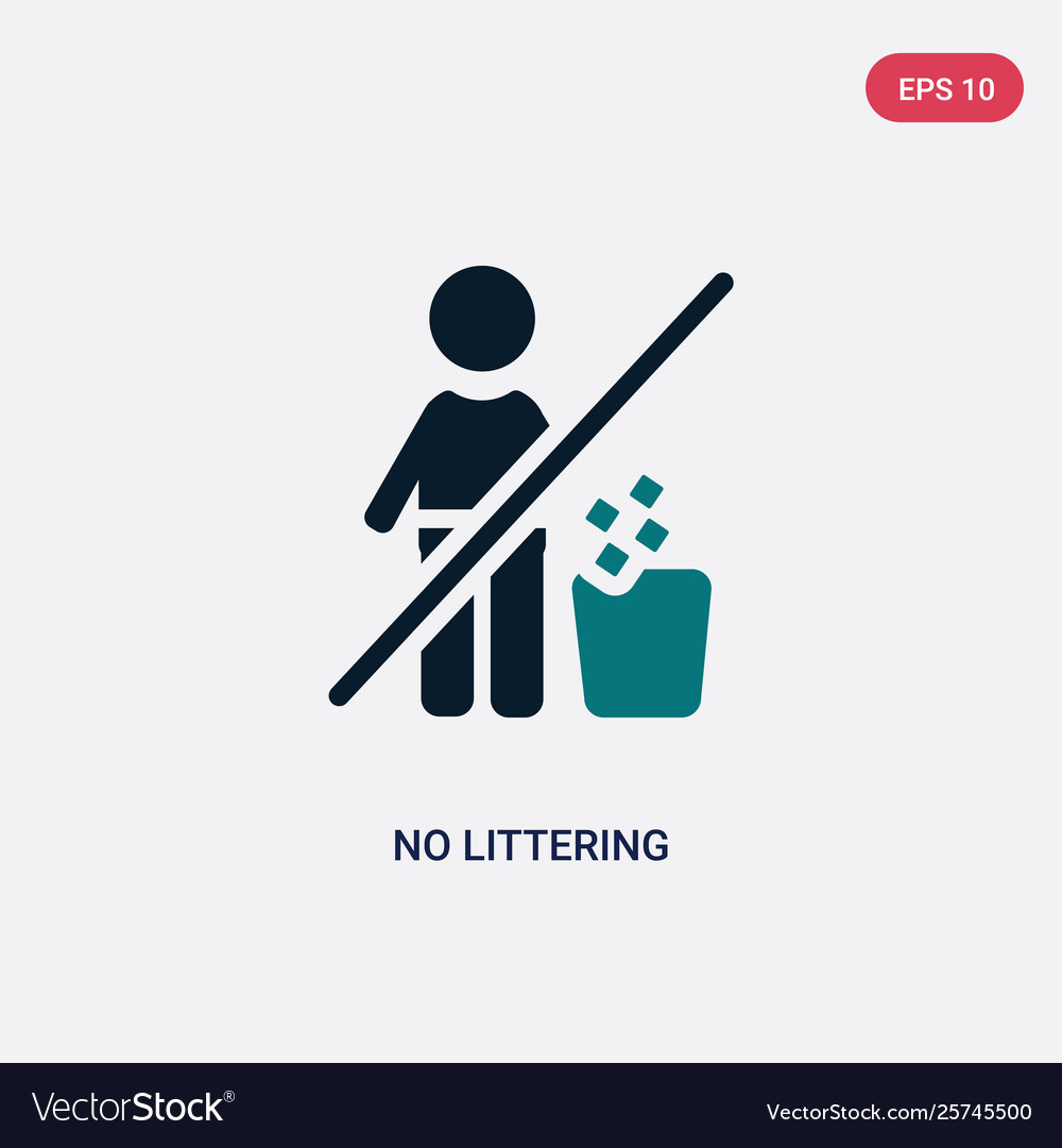 Two color no littering icon from maps and flags vector image Two color no littering icon from maps and flags