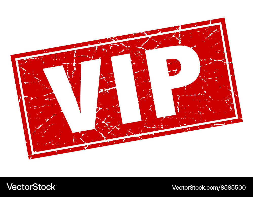 Vip red square grunge stamp on white Royalty Free Vector