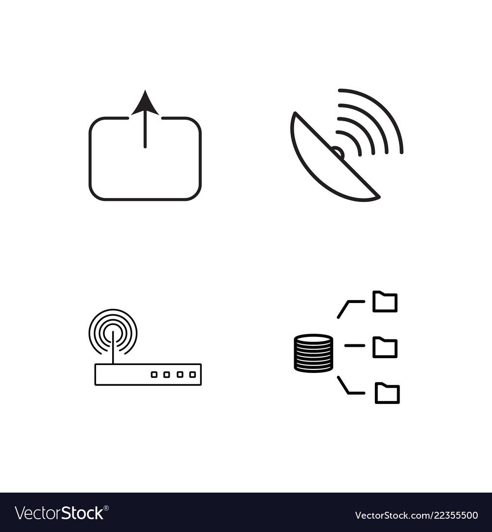 Web simple outlined icons set