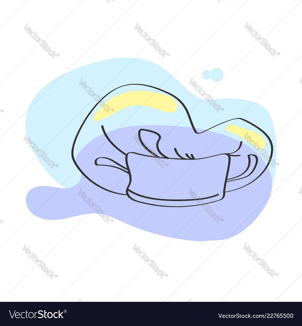 White chef hat isolated on background line