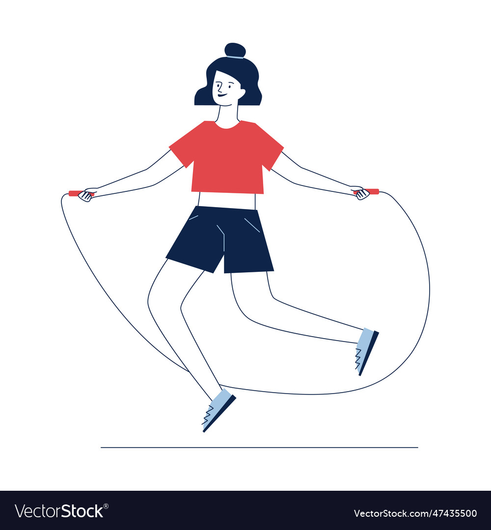 Young woman jumping rope