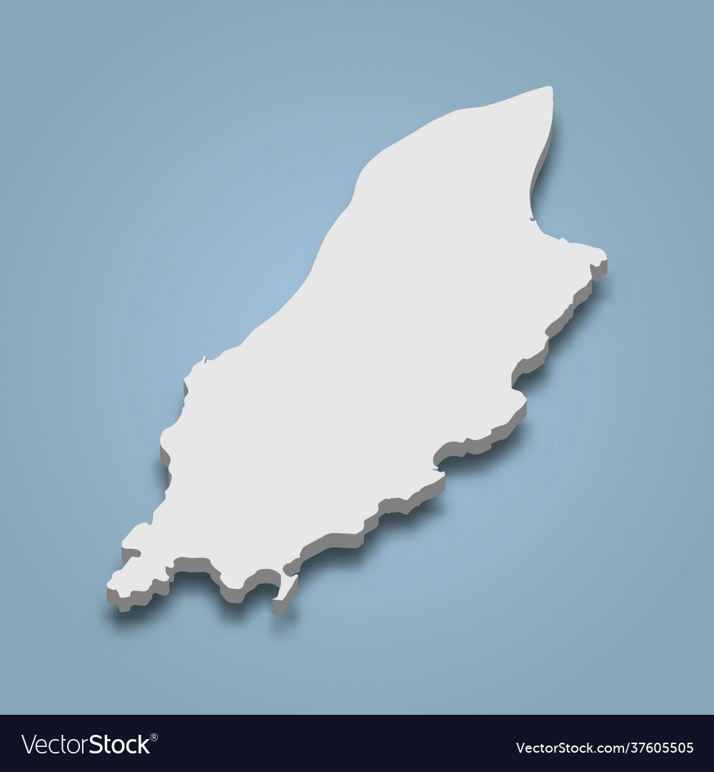 3d isometric map isle man is an island Royalty Free Vector