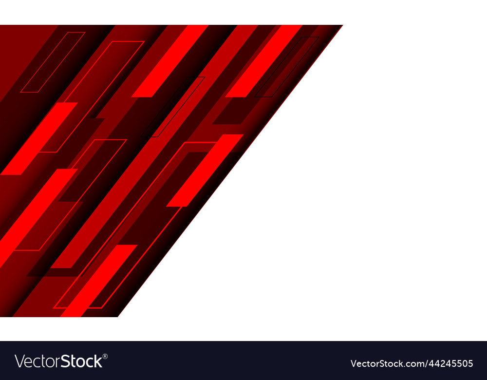 Abstract red geomstric shape dynamic with white vector image Abstract red geomstric shape dynamic with white