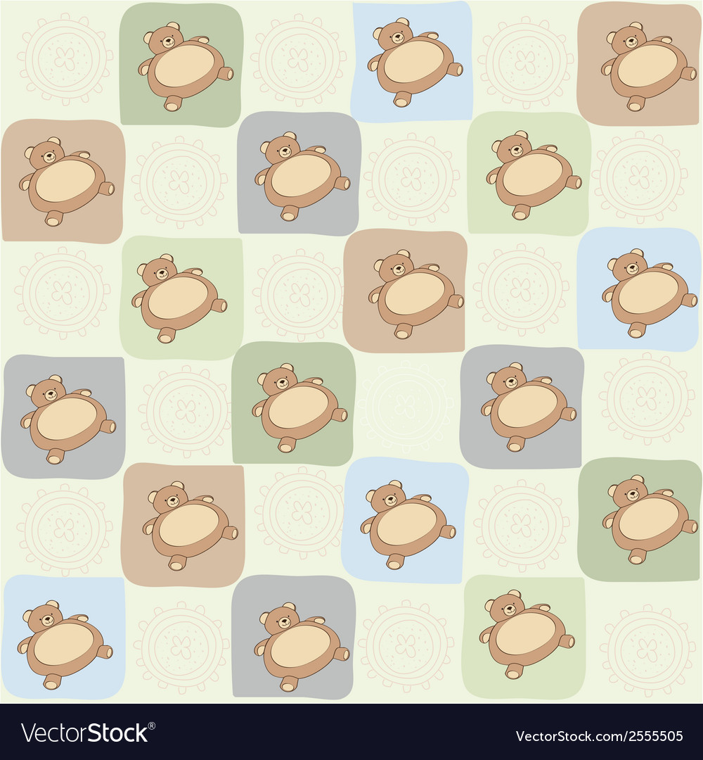 Childish seamless pattern with teddy bear