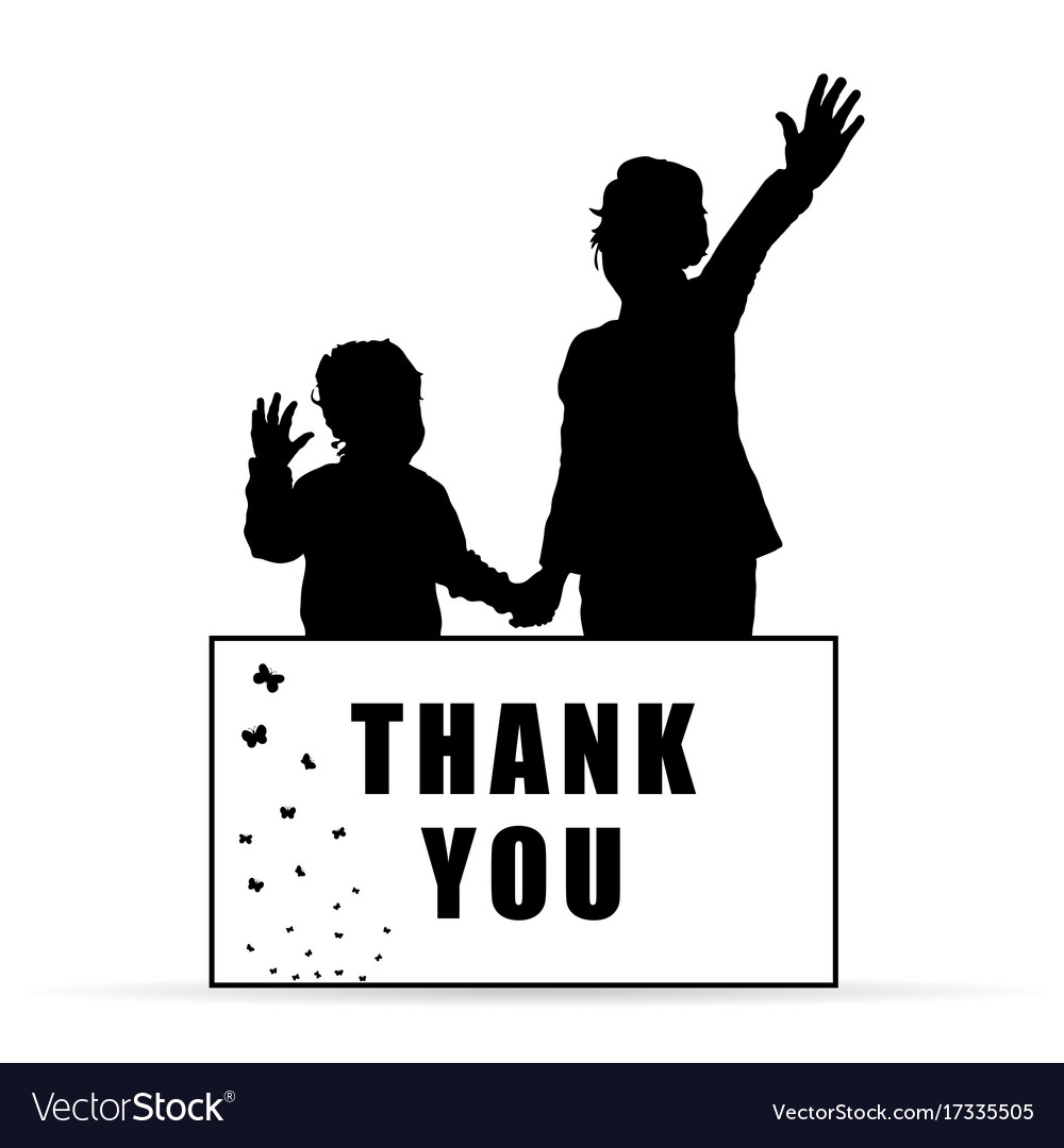 Children with card thank you
