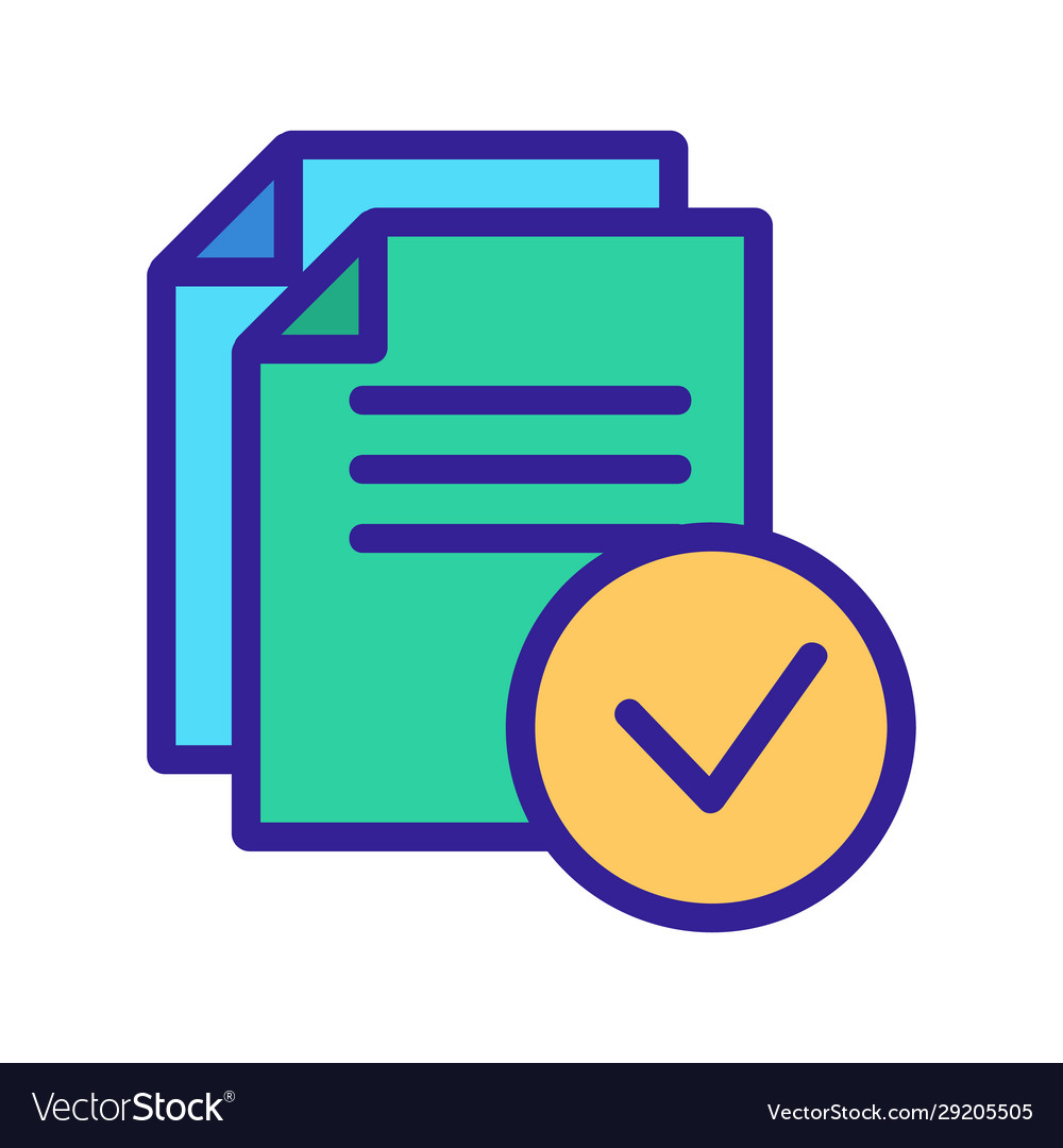 Confirmed documents icon isolated contour